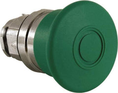Schneider Electric - 22mm Mount Hole, Extended Mushroom Head, Pushbutton Switch Only - Round, Green Pushbutton, Nonilluminated, Maintained (MA) - USA Tool & Supply