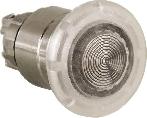 Schneider Electric - 22mm Mount Hole, Extended Mushroom Head, Pushbutton Switch Only - Round, White Pushbutton, Nonilluminated, Momentary (MO) - USA Tool & Supply