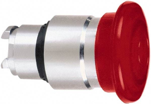 Schneider Electric - 22mm Mount Hole, Extended Mushroom Head, Pushbutton Switch Only - Round, Red Pushbutton, Nonilluminated, Momentary (MO) - USA Tool & Supply
