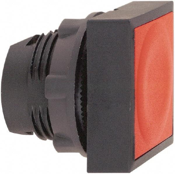 Schneider Electric - 22mm Mount Hole, Flush, Pushbutton Switch Only - Square, Red Pushbutton, Nonilluminated, Momentary (MO) - USA Tool & Supply