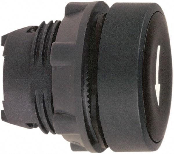 Schneider Electric - 22mm Mount Hole, Flush, Pushbutton Switch Only - Round, Black Pushbutton, Nonilluminated, Momentary (MO) - USA Tool & Supply