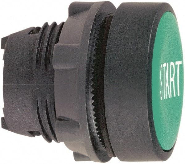Schneider Electric - 22mm Mount Hole, Flush, Pushbutton Switch Only - Round, Green Pushbutton, Nonilluminated, Momentary (MO) - USA Tool & Supply