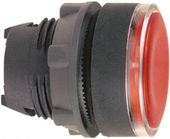 Schneider Electric - 22mm Mount Hole, Flush, Pushbutton Switch Only - Round, Red Pushbutton, Illuminated, Maintained (MA) - USA Tool & Supply