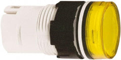 Schneider Electric - Yellow Lens LED Pilot Light - Round Lens, Shock Resistant, Vibration Resistant - USA Tool & Supply