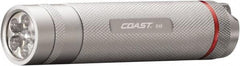 Coast Cutlery - White LED Bulb, 150 Lumens, Industrial/Tactical Flashlight - Silver Aluminum Body, 3 AAA Batteries Included - USA Tool & Supply