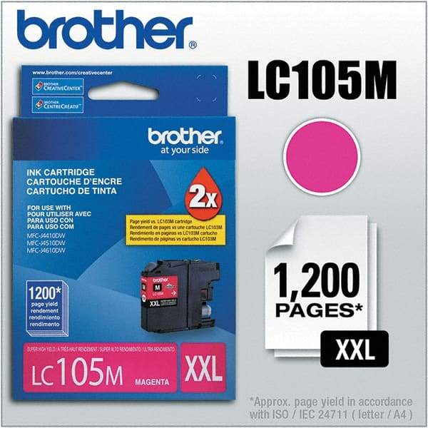 Brother - Magenta Ink Cartridge - Use with Brother MFC-J4310DW, J4410DW, J4510DW, J4610DW, J4710DW, J6520DW, J6720DW, J6920DW - USA Tool & Supply