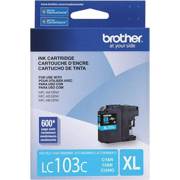 Brother - Cyan Ink Cartridge - Use with Brother DCP-J152W, MFC-J245, J285DW, J4310DW, J4410DW, J450DW, J4510DW, J4610DW, J470DW, J4710DW, J475DW, J650DW, J6520DW, J6720DW, J6920DW, J870DW, J875DW - USA Tool & Supply