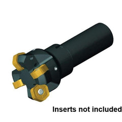 Kennametal - 45° Lead Angle, 51.01mm Max Cut Diam, 40mm Min Cut Diam, 4.5mm Max Depth of Cut, Indexable Chamfer and Angle End Mill - 3 Inserts, HNGJ0905ANENLD Insert Style, 107mm Overall Length, Through Coolant, Straight Shank, 90° Included Angle - USA Tool & Supply