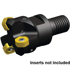 Kennametal - 45° Lead Angle, 33.18mm Max Cut Diam, 25mm Min Cut Diam, 3.23mm Max Depth of Cut, Indexable Chamfer and Angle End Mill - 3 Inserts, HNGJ0604ANENLD Insert Style, 56.5mm Overall Length, Through Coolant, Straight Shank, 90° Included Angle - USA Tool & Supply