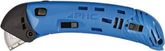 PHC - Springback Safety Cutter - Blue ABS Handle, 1 Blade Included - USA Tool & Supply