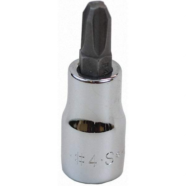 SK - Screwdriver & Drag Link Sockets - 3/8"DR #4 CHRM PHILLIPS SCRDRVR SCKT BIT - USA Tool & Supply