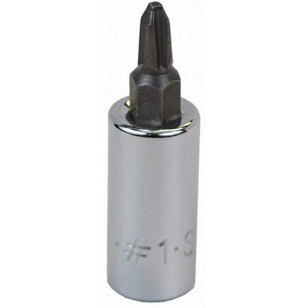 SK - Screwdriver & Drag Link Sockets - 3/8"DR #1 CHRM PHILLIPS SCRDRVR SCKT BIT - USA Tool & Supply