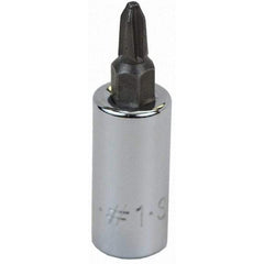 SK - Screwdriver & Drag Link Sockets - 3/8"DR #1 CHRM PHILLIPS SCRDRVR SCKT BIT - USA Tool & Supply