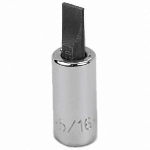 SK - Screwdriver & Drag Link Sockets - 3/8"DR 5/16" CHRM SLOTTED SCRDRVR SCKT BIT - USA Tool & Supply