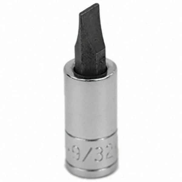 SK - Screwdriver & Drag Link Sockets - 3/8"DR 9/32" CHRM SLOTTED SCRDRVR SCKT BIT - USA Tool & Supply