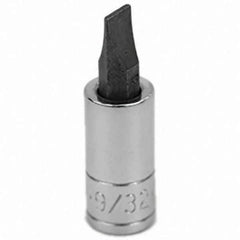 SK - Screwdriver & Drag Link Sockets - 3/8"DR 9/32" CHRM SLOTTED SCRDRVR SCKT BIT - USA Tool & Supply