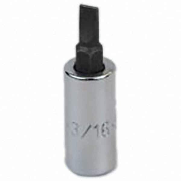 SK - Screwdriver & Drag Link Sockets - 3/8"DR 3/16" CHRM SLOTTED SCRDRVR SCKT BIT - USA Tool & Supply