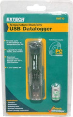 Extech - -40 to 158°F, 0 to 100% Humidity Range, Temp Recorder - 4 Inch Long Probe - USA Tool & Supply