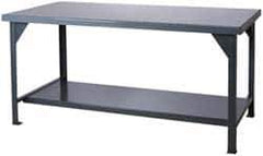 Durham - 48 Wide x 30" Deep x 34" High, Steel Workbench - Rounded Edge, Fixed Legs - USA Tool & Supply