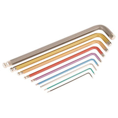 8MM BALL END LONG HEX KEY GOLD CHROME V-MOLY HARDENED - USA Tool & Supply