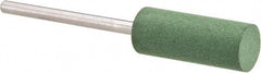 Value Collection - 8mm Max Diam x 20mm Long, Cylinder, Rubberized Point - Fine Grade, Ceramic, Mounted - USA Tool & Supply