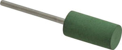 Value Collection - 10mm Max Diam x 20mm Long, Cylinder, Rubberized Point - Fine Grade, Ceramic, Mounted - USA Tool & Supply