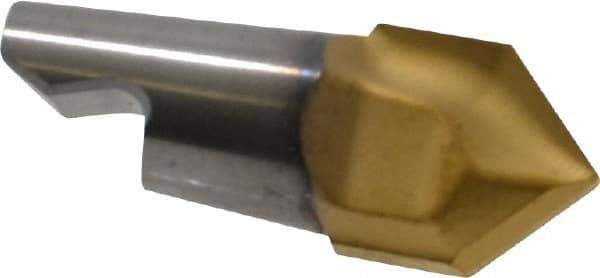 Seco - MM08 M03 Grade T60M Carbide Center Drill Milling Tip Insert - TiAlN/TiN Finish, 2 Flutes, 0.315" Cutting Diam, 0.157" Depth of Cut, 3/8" Extension, 0.175" Cnr Rad - USA Tool & Supply