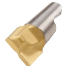 Seco - MM08 M03 Grade T60M Carbide End Milling Tip Insert - TiAlN/TiN Finish, 2 Flutes, 0.315" Cutting Diam, 0.216" Depth of Cut, 0.268" Extension - USA Tool & Supply