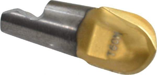 Seco - MM10 M04 Grade T60M Carbide Ball Nose Milling Tip Insert - TiAlN/TiN Finish, 2 Flutes, 3/8" Cutting Diam, 0.403" Depth of Cut, 0.462" Extension, 3/16" Cnr Rad - USA Tool & Supply