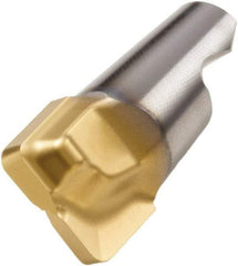 Seco - MM10 MD04 Grade T60M Carbide End Milling Tip Insert - TiAlN/TiN Finish, 2 Flutes, 0.394" Cutting Diam, 0.27" Depth of Cut, 0.334" Extension, 0.016" Cnr Rad - USA Tool & Supply