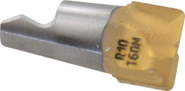 Seco - MM10 MD04 Grade T60M Carbide End Milling Tip Insert - TiAlN/TiN Finish, 2 Flutes, 0.394" Cutting Diam, 0.27" Depth of Cut, 0.334" Extension, 0.039" Cnr Rad - USA Tool & Supply
