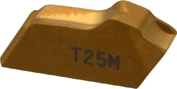Seco - 150.103 12 T25M Grade, 0.122" Cutting Width, Carbide Cutoff Insert - 0° Neutral Lead Angle, 0.008" Cnr Rad, TiC/TiCN/TiN Coated, Single End - USA Tool & Supply