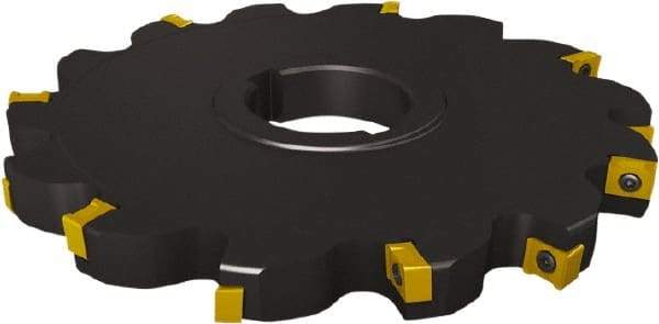 Seco - Arbor Hole Connection, 1/2" Cutting Width, 1.142" Depth of Cut, 4" Cutter Diam, 1" Hole Diam, 5 Tooth Indexable Slotting Cutter - 335.18 Toolholder, LNK.. 08.. Insert - USA Tool & Supply