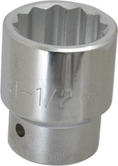 Proto - 1-1/2", 1" Drive, Standard Hand Socket - 12 Points, 2-3/4" OAL - USA Tool & Supply