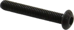 Value Collection - #10-32 UNF Hex Socket Drive, Button Screw - Alloy Steel, Black Oxide Finish, Fully Threaded, 1-1/4" Length Under Head - USA Tool & Supply