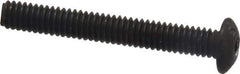 Value Collection - #8-32 UNC Hex Socket Drive, Button Screw - Alloy Steel, Black Oxide Finish, Fully Threaded, 1-1/4" Length Under Head - USA Tool & Supply