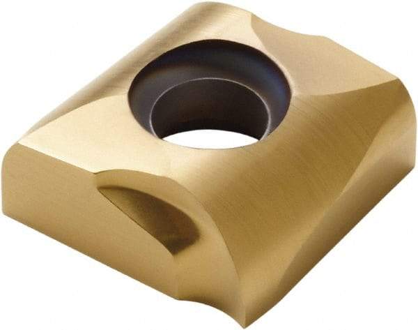 Seco - SNHQ120724 M07 Grade F40M Carbide Milling Insert - TiAlN/TiN Finish, 0.277" Thick, 1/2" Inscribed Circle, 3/32" Corner Radius - USA Tool & Supply