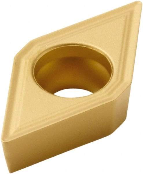 Seco - DCMT21.50.5 F2 Grade TP40 Carbide Turning Insert - TiC/TiCN/TiN Finish, 55° Diamond, 1/4" Inscr Circle, 3/32" Thick, 1/128" Corner Radius - USA Tool & Supply