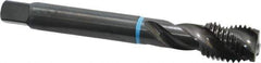 Emuge - M16x2.00 Metric Coarse 3 Flute 6H Modified Bottoming Spiral Flute Tap - Cobalt, Oxide Finish, 110mm OAL, Right Hand Flute, Right Hand Thread, Series Enorm-VA - USA Tool & Supply
