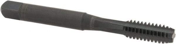 Vermont Tap & Die - 1/4-20 UNC 2B 4 Flute Nitride/Oxide Finish Powdered Metal Straight Flute Machine Tap - Modified Bottoming, Right Hand Thread, 2-1/2" OAL, 5/8" Thread Length, H5 Limit, Oversize - Exact Industrial Supply