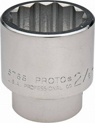 Proto - 2-1/16", 1" Drive, Standard Hand Socket - 12 Points, 3-1/2" OAL - USA Tool & Supply