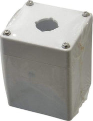 Eaton Cutler-Hammer - 1 Hole, 22-1/2mm Hole Diameter, Polycarbonate Pushbutton Switch Enclosure - 3-15/64 Inch High x 3-5/32 Inch Wide x 3-35/64 Inch Deep, 4, 12, 13, 4X NEMA Rated - USA Tool & Supply