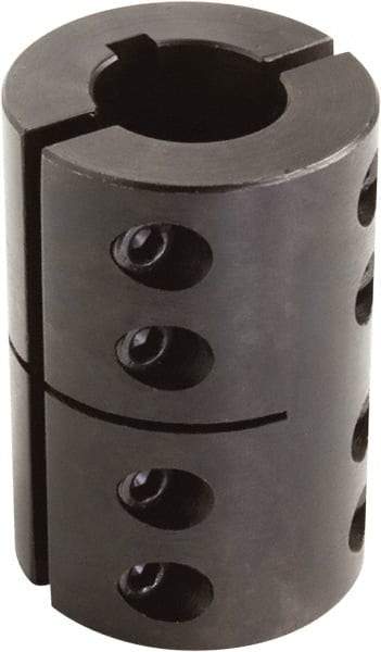Climax Metal Products - 3/4" Inside x 1-3/4" Outside Diam, Two Piece Rigid Coupling with Keyway - 2-5/8" Long x 3/16" Keyway Width x 3/32" Keyway Depth - USA Tool & Supply
