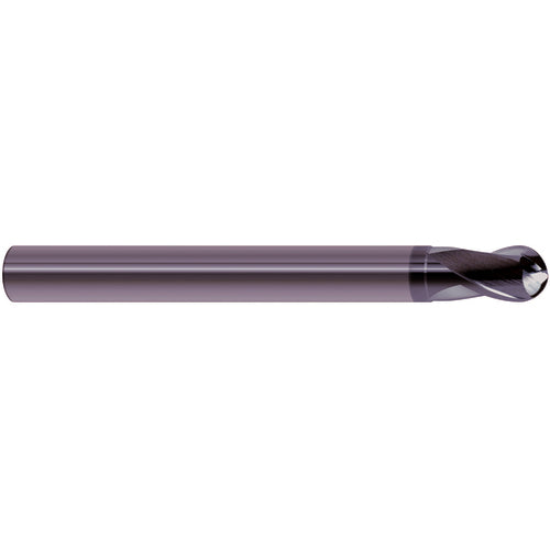 1/8″ Dia. × 1/4″ Shank × 1/8″ DOC × 3″ OAL, Carbide AlTiN, Spiral , 2 Flute, 30° Helix, Ballnose End Mill - Exact Industrial Supply