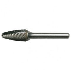 SF-15 Standard Cut Solid Carbide Bur-Round Nose Tree Shape - USA Tool & Supply