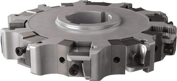 Seco - Arbor Hole Connection, 1.26" Cutting Width, 1.98" Depth of Cut, 160mm Cutter Diam, 1.5748" Hole Diam, 5 Tooth Indexable Slotting Cutter - 335.25 Toolholder, XNHQ, LNHQ Insert, Right Hand Cutting Direction - USA Tool & Supply