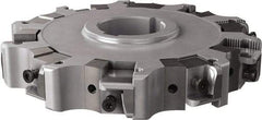 Seco - Arbor Hole Connection, 1.26" Cutting Width, 1.98" Depth of Cut, 160mm Cutter Diam, 1.5748" Hole Diam, 5 Tooth Indexable Slotting Cutter - 335.25 Toolholder, XNHQ, LNHQ Insert, Right Hand Cutting Direction - USA Tool & Supply