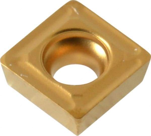 Seco - SPMX060204 75 Grade T25M Carbide Milling Insert - TiCN/TiC/TiCN/TiN Finish, 0.094" Thick, 1/4" Inscribed Circle, 0.015" Corner Radius - USA Tool & Supply