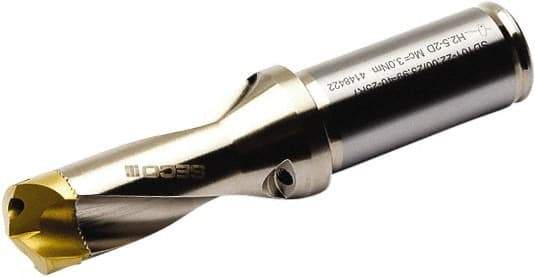 Seco - 22 to 23.99mm Diam, 1.5xD, 40mm Max Depth, 25mm Shank Diam, 53.5mm Flute, 129.5mm OAL, Replaceable Tip Drill - SD101 Toolholder, Series Crownloc - USA Tool & Supply