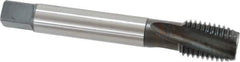 Emuge - 1-8 UNC 3 Flute 2BX Modified Bottoming Spiral Flute Tap - Cobalt, Oxide Finish, 6.299" OAL, Right Hand Flute, Right Hand Thread, Series Rekord D-Ti - USA Tool & Supply